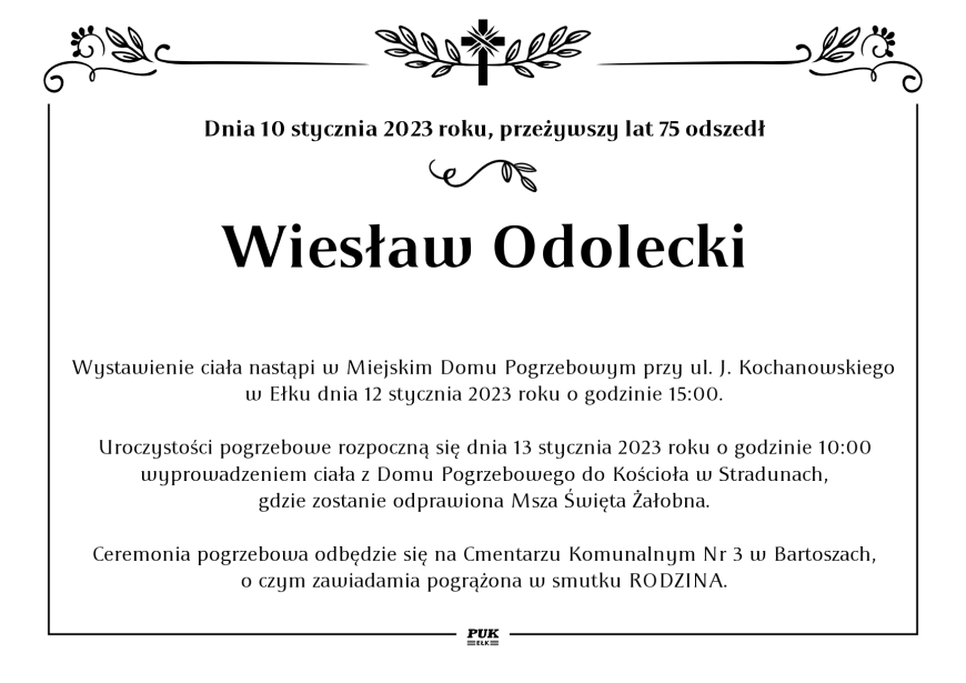 Wiesław Odolecki - nekrolog